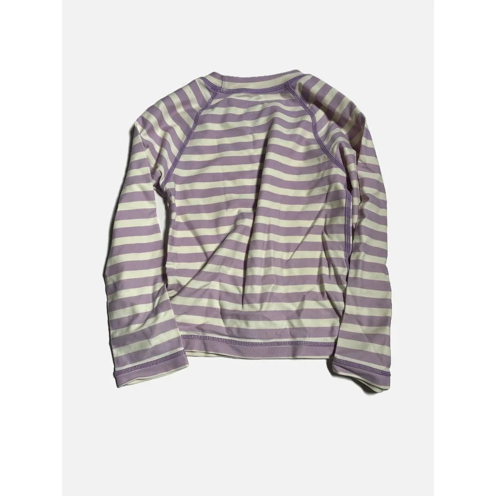Tea Collection Rash Guard Kids 4T Purple Striped Long Sleeve Swim Top UV Protect